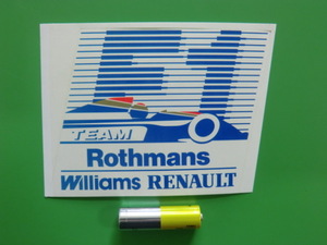 ロスマンズ　ウィリアムズ　ルノー　F1チーム　ステッカー　115mm
