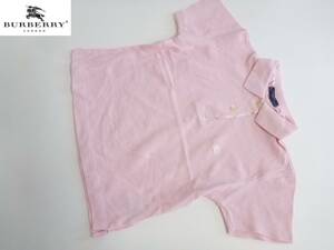 超美品 Burberry London バーバリーロンドン ★ピンク　ロゴ刺繍　半袖　ポロシャツ　140
