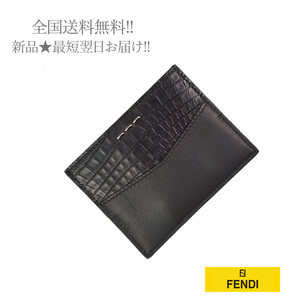 I279.. FENDI フェンディ カードケース リアルクロコ ブラック 7M0164 3IS F0GXN