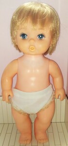昭和レトロ1987年製マスダヤメイクアップルミちゃん抱き人形本体のみ汚れ色褪せ有りビンテージドールDollおもちゃ
