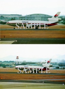 F【航空機写真】Ｌ版２枚　マレーシア航空　DC-10　名古屋空港