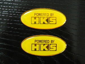 ★　87年 当時物　HKS！エンブレム！白色・２枚1セット・新品・送料８４円