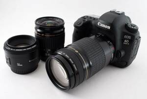 Canon EOS 6D mark II フルサイズ 標準&望遠&単焦点トリプルレンズセットCanon EF28-80㎜ II EF 75-300㎜ USM Canon EF 50㎜1:1.8 II