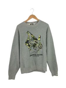 A BATHING APE◆UNKLE POINTMAN LOGO RELAXED CREWNECK/スウェット/L/グレー