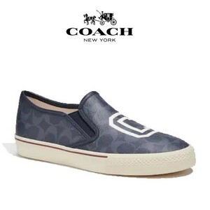 ◆値下げしました！◆新品/正規品◆【COACH★CD875-8D】コーチ メンズ スニーカーシューズ靴 スリッポン シグネチャー 箱付き ラスト1点☆