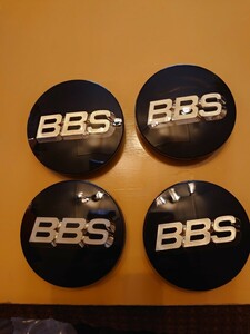 bbs BBS センターキャップ　黒金　70mm リング無し　4個セット