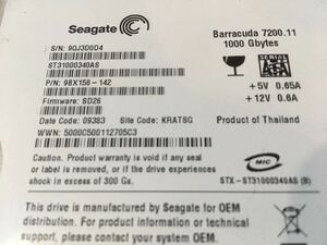 Seagate★ST31000340AS★firmware SD26★プラッター無しで発送