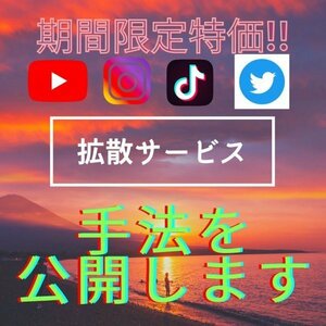 ★平日限定価格★【YouTube】拡散サービスの手法販売【Twitter・Instagram・TikTok・YouTube対応】【再生回数・フォロワー・いいね】