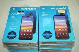 Lot of 8 AT&T Radiant Max AT&T Locked Cell Phones Cobalt Blue 32 GB 海外 即決