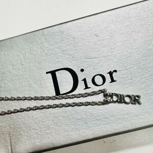 Dior ディオール ロゴネックレス シルバー 全長約44㎝ 箱付き 【中古】 42402K70