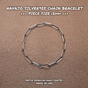 12mm ナバホシルバーチェーン ブレスレット NAVAJO CHAIN BRACELET -MADE IN USA インディアンジュエリーMADE IN USA