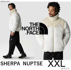 ◆モデル出品◆新品 XXLサイズ ノースフェイス ボアパイル ヌプシ グースダウンジャケット 白 The North Face Retro Sherpa Nuptse Jacket 