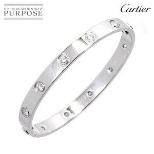 カルティエ Cartier ラブブレス フル ダイヤ 10P #16 K18 WG 750 ブレスレット バングル Bracelet 90195052