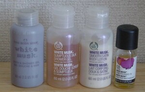 【中古】THE BODY SHOP☆ボディショップ　ホワイトムスク　シャワージェル60mlｘ2点　ボディローション60ml　ホームフレグランスオイル10ml