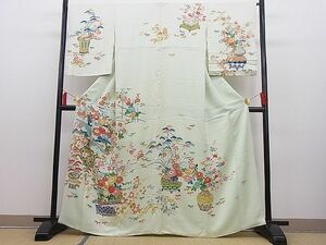 平和屋野田店■訪問着　松竹梅　花籠文　逸品　n-hj8445