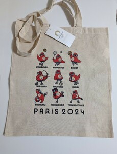 2024年　公式 パリオリンピック　タグ付き フリージュ マスコット トートバック オフィシャルグッズ PARIS2024　競技