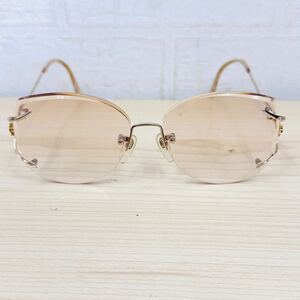 104 HOYA ホーヤ ホヤ レディースメガネ 眼鏡 めがね メガネフレーム 度入り カラーレンズ EJ-8 □15 125 ツーポイント ラインストーン NK
