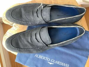 【ALBERTO GUARDIANI】アルベルト ガルディアーニ　イタリア製　レザー　ローファー　革靴　43/27-28ｃｍ程度