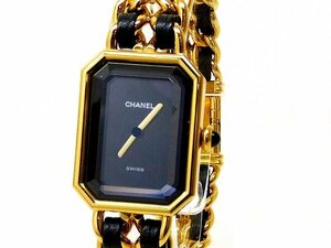 美品 シャネル 時計 ■ プルミエール XLサイズ ステンレス ゴールドカラー レディース クォーツ 腕時計 CHANEL □6C マ10000
