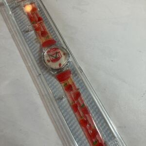 稼動品　腕時計　PCHARATCH グリコポッキー　つぶつぶいちご　BANDAI 新品　未使用　美品 ケース、説明書付き