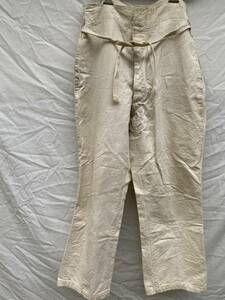 旧日本軍 ワークパンツ 作業着 骨ボタン 腰紐付き コットンツイル ネップ JAPAN VINTAGE ジャパンヴィンテージ TROUSERS 40s 昭和十六年製