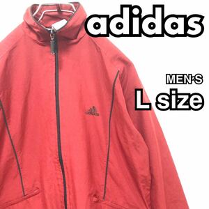 adidas アディダス ナイロンジャケット ブルゾン レッド 赤 古着 メンズ L 27