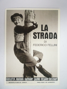 30630-3　ポストカード　CA　STRADA　PI　FEDERICO　FELLIMI　1954年　映画　フェデリコフェリー二