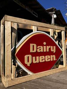 店舗引き取り ビンテージ デイリークイーン オリジナル ライトサイン 大型看板 DQ Dairy Queen / アメリカ ガレージ ストアディスプレイ