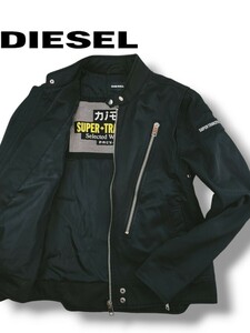 【DIESEL ディーゼル 】シングルライダースジャケット【SUPER TRANCE PORTED】ナイロンジャケット　サイズL バイカー　美品　ブラック