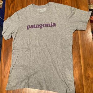 キレイ! Patagonia L オーガニック コットン フロントプリント Tee パタゴニア 霜降りグレー Tシャツ 大きいサイズ 半袖