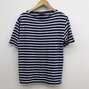 送料無料【size.4相当】 SAINT JAMES セントジェームス ボーダー 半袖Tシャツ メンズ バスクシャツ 白×紺 カットソー 検索用(オーチバル