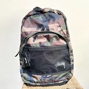 5-71 未使用 STUSSY ステューシー リュックサック バックパック 迷彩 カモフラ ウッドランド カモ STOCK BACKPACK 133018 デッドストック