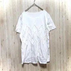 レリアン Tシャツ(M)立体 シェブロン ギザギザ 白T シンプル 着回し 半袖