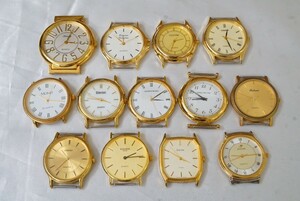 F1011 ゴールドカラー メンズ 文字盤 フェイス 13点セット 腕時計 アクセサリー 大量 まとめて おまとめ まとめ売り ジャンク品