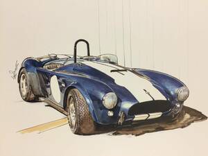 【正規品 絶版】Bowイラスト シェルビーコブラ289 レーシング カーマガジン 118 Shelby Cobra289 Racing クラシックカー 旧車 絵