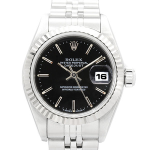 ロレックス ROLEX デイトジャスト 69174 ブラック文字盤 U番 SS/WG レディース腕時計 自動巻き DATEJUST 26mm