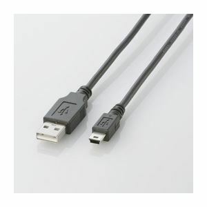(まとめ)エレコム USB2.0ケーブル(mini-Bタイプ) U2C-M05BK【×10セット】