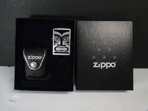 ■未使用 ZIPPO ジッポー オイルライター ハワイ ティキ神 TIKI GOD 2007 メンズ シルバー 専用革ケース付 セット