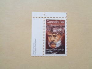 カナダ切手　1986年　Philippe Aubert de Gasp（フィリップ・オベール・ド・ガスペ　1786-1871）生誕200周年　　34