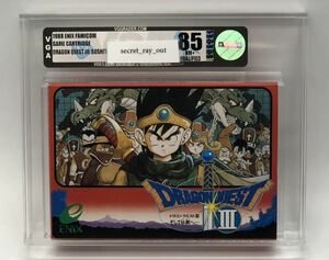 【希少】Dragon Quest Ⅲ VGA 85 NM+ 鑑定品 PSA WATA SNES SFC エニックス ドラゴンクエストⅢ そして伝説へ ファミコン