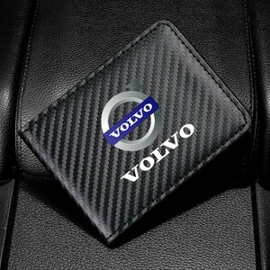 ボルボ VOLVO カードケース 免許証ケース カードホルダー PUレザー カーボン調 名刺ファイル カード入れ クレジットカードケース