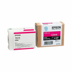 【新品】（まとめ） エプソン EPSON PX-P／K3インクカートリッジ マゼンタ 80ml ICM48 1個 【×6セット】
