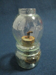 大正　昭和レトロ　ガラス製　小さな　ランプ