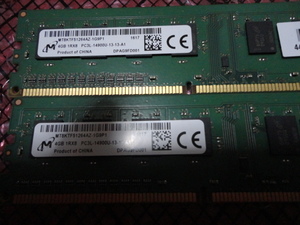 Micron ４GBx２枚　計8GB PC3L-14900U 他メモリ出品中