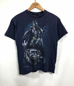 ■ 子供用 00s バットマン ダークナイト 半袖 Tシャツ THE DARK KNIGHT BATMAN 古着 キャラクター アメコミ ネイビー アメカジ 古着 ■