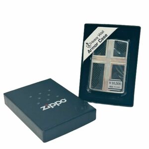 【Zippo/ジッポー】オイルライター 未使用品 Armor Case カーボン ブラック×シルバー★45517