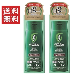 ●利尻ヘアカラートリートメント　ダークブラウン　200g×2個 ★平日毎日発送★ 自然派　白髪用　利尻昆布　自然派club サスティ