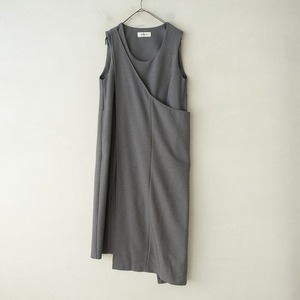 【美品/定価3.6万】ズッカ ZUCCA *PEサージワンピース*Mダークグレーノースリーブ無地スリーブレス(33-2403-230)【13C42】