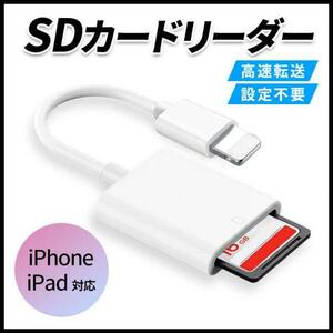 SD カードリーダー iPhone ライトニング iPad データ転送 アダプタ