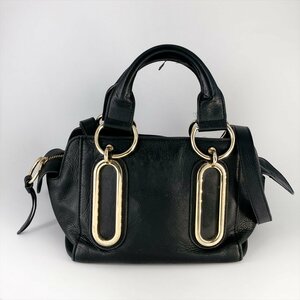 シーバイクロエ SEE BY CHLOE ショルダーバッグ 2WAY レザー ブラック ゴールド金具 ハンドバッグ レディース